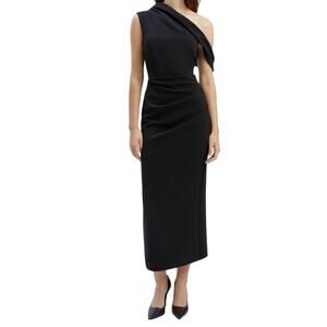 Bardot maeve asymmetric midi dress black size XS 2